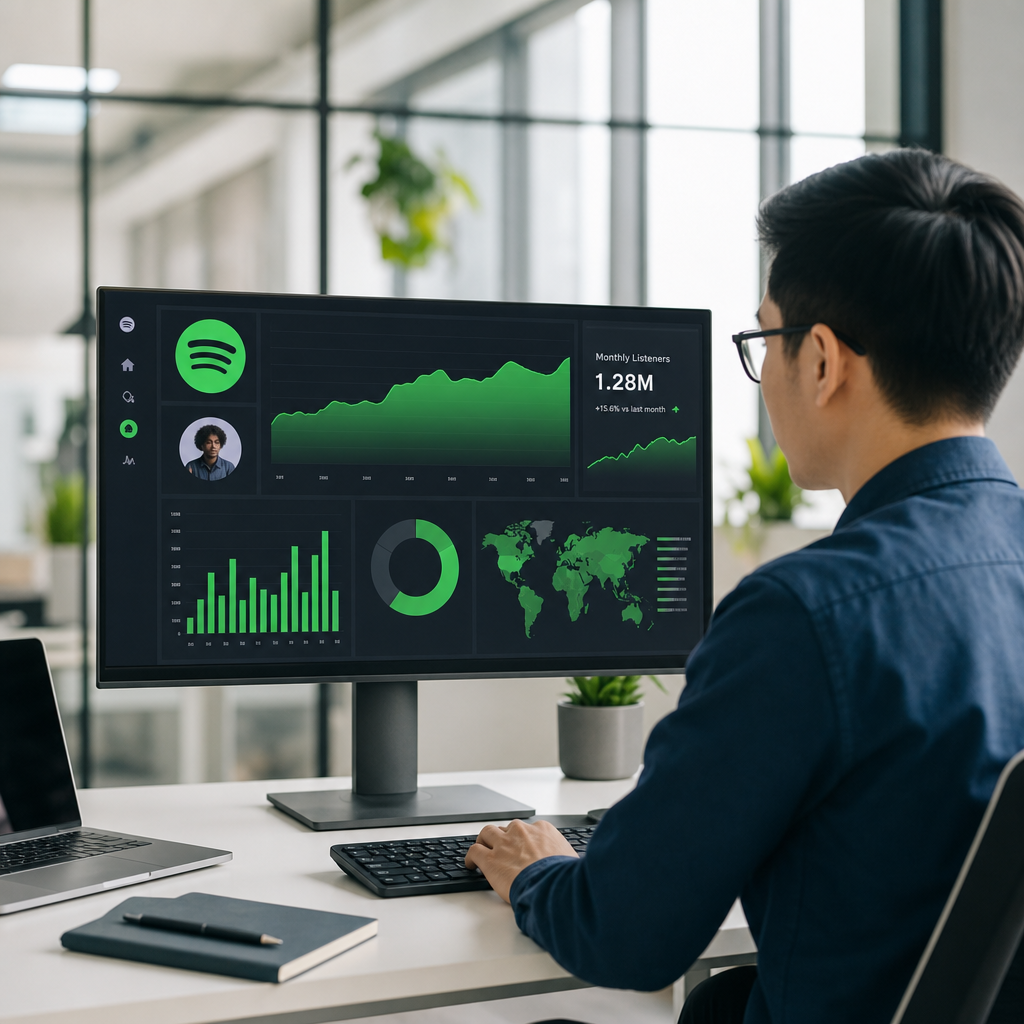 analytics on Spotify monthly listenners